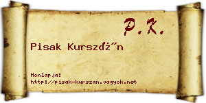 Pisak Kurszán névjegykártya
